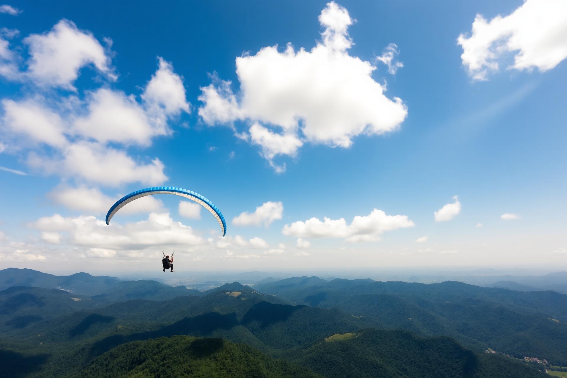 Parapente sobrevolando las montañas de Jericó, Antioquia
